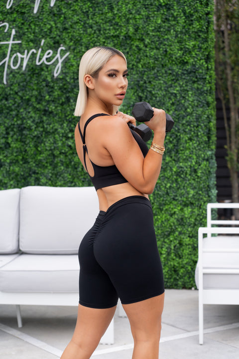 gym booty biker shorts