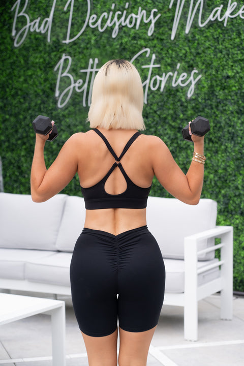 gym booty biker shorts